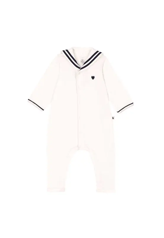Petit bateau Tutina Senza Piedini in Cotone Neonato con Scollo Alla Marinara Proveniente da Agricoltura Biologica