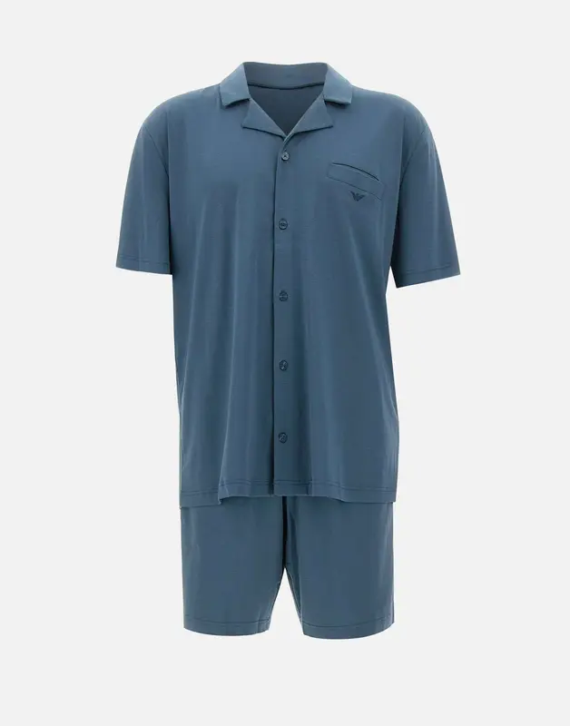 Pigiama con bermuda in jersey interlock