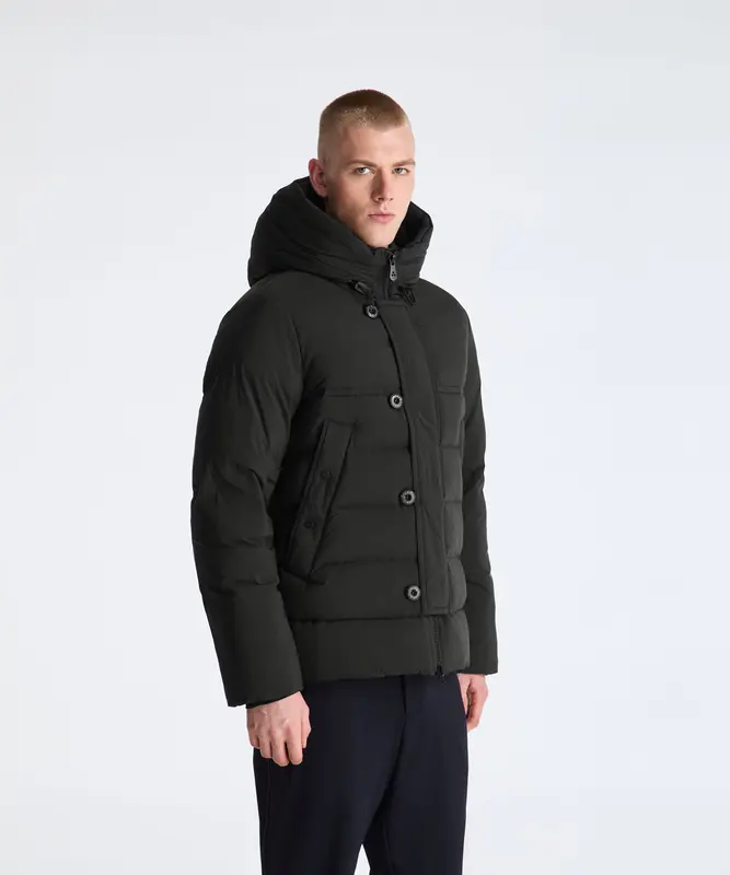 Piumino con Trapunta Irregolare Eddie GRS Ecofur / Nero