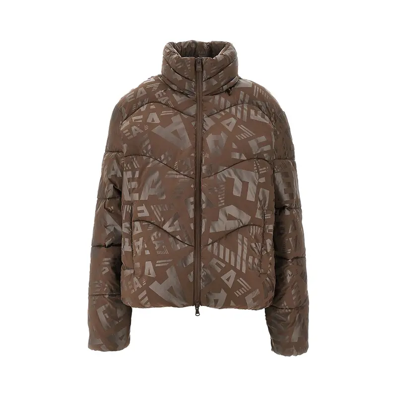 Piumino in nylon imbottito con stampa logo