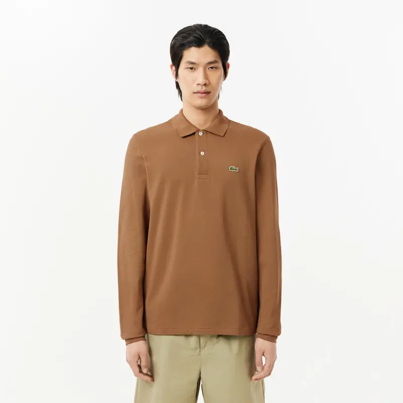 Polo a Maniche Lunghe con Logo / Beige