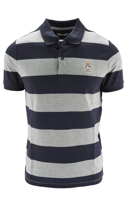 Polo in Cotone a Righe / Blu