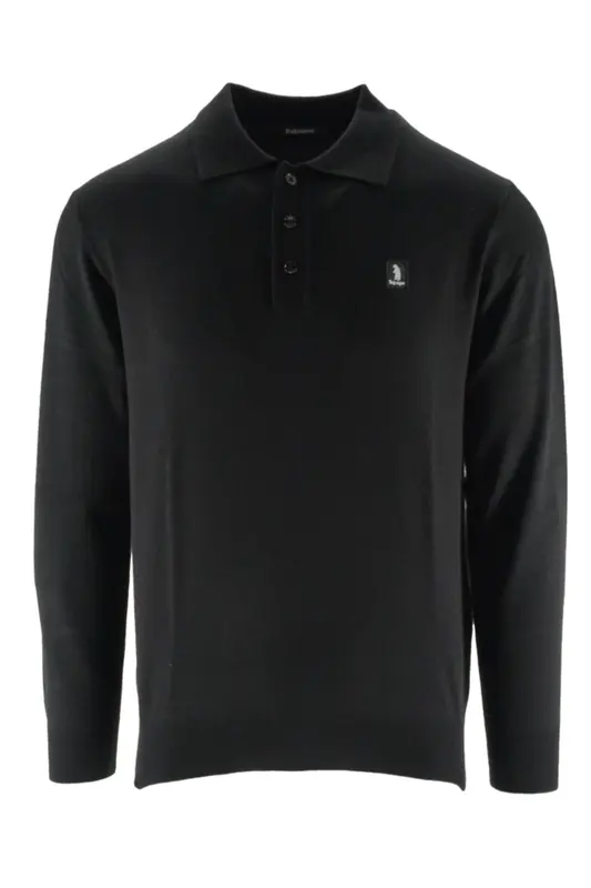 Polo in Maglia con Logo / Nero