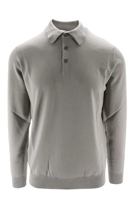 Polo in Maglia in Lana Merino Extrafine / Grigio