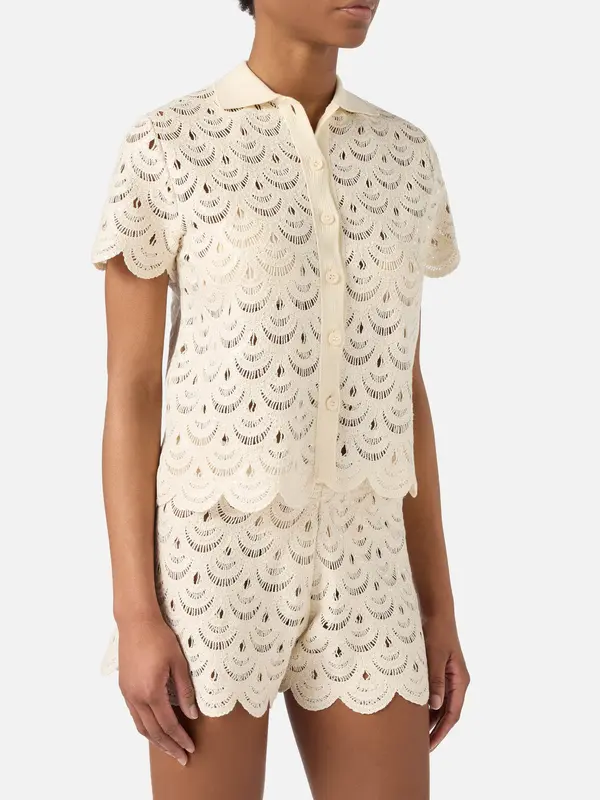 Polo in Maglia Monet / Beige