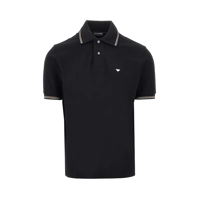 Polo in piquet stretch con ricamo Eagle