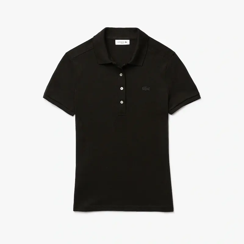Polo Lacoste donna in piquè / Nero