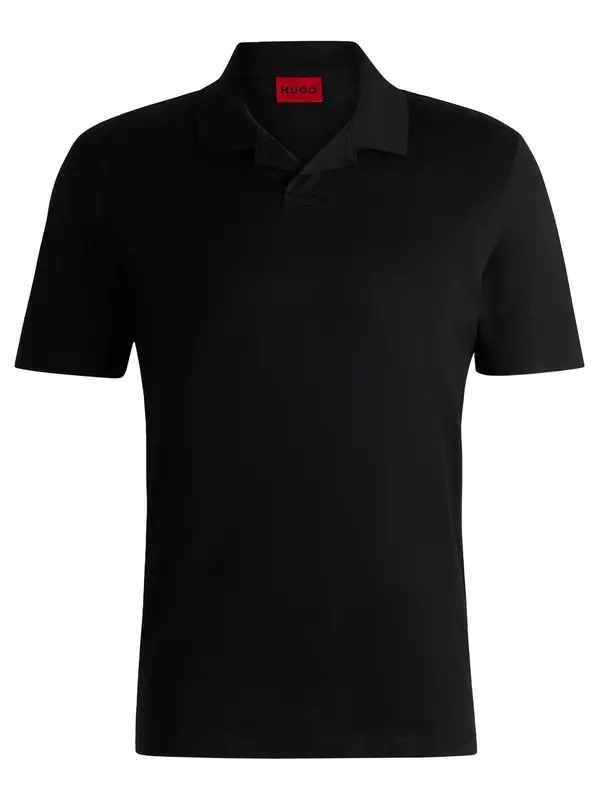 Polo Senza Bottoni in Cotone / Nero