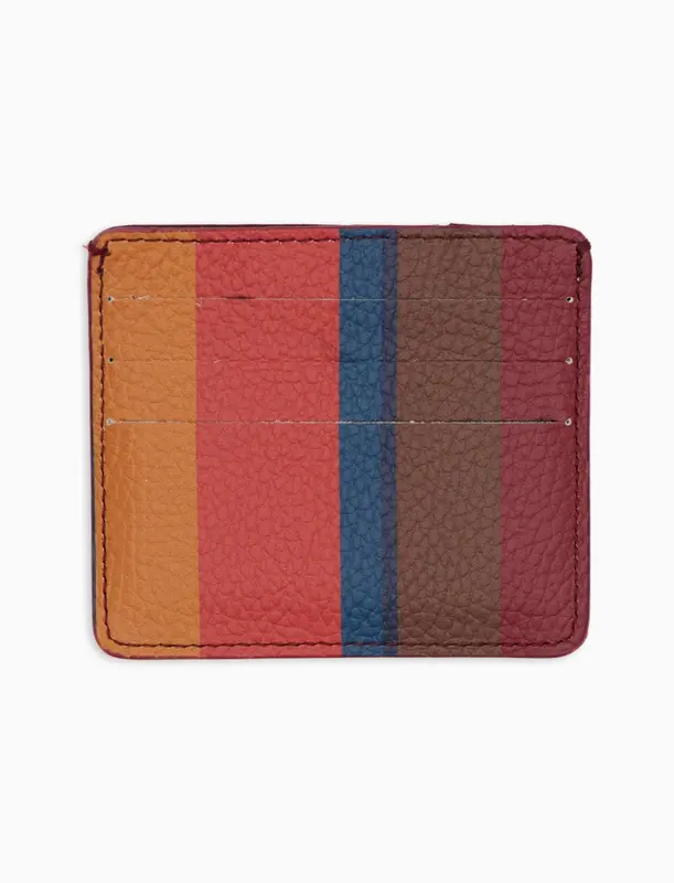 Porta Carte in Pelle Martellata / Multicolor