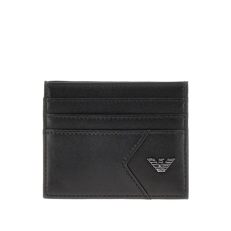 Portacarte in nappa con dettaglio Eagle