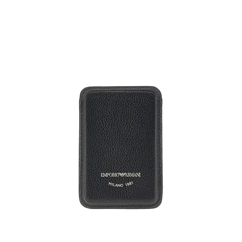 Portacarte magnetico in pelle granata