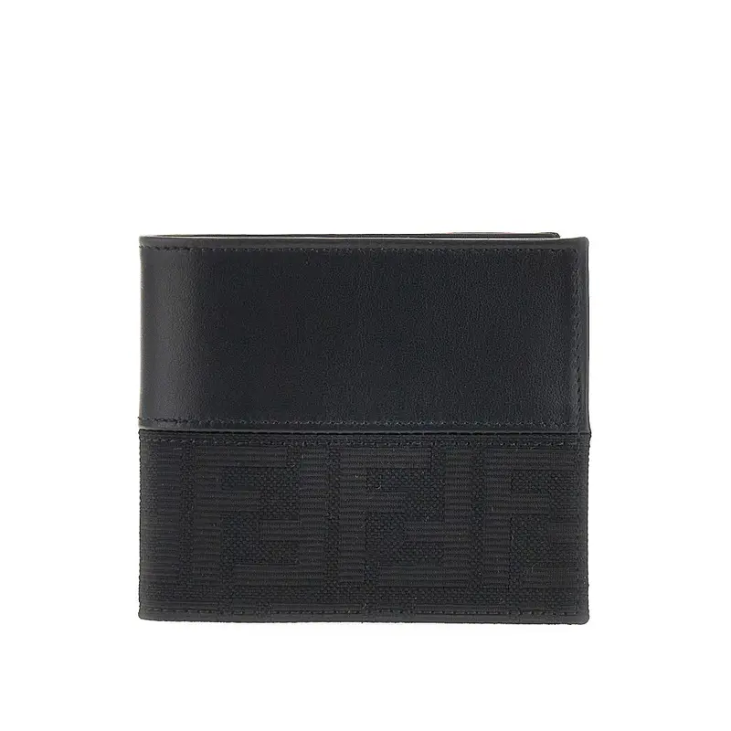 Portafoglio bi-fold FF jacquard