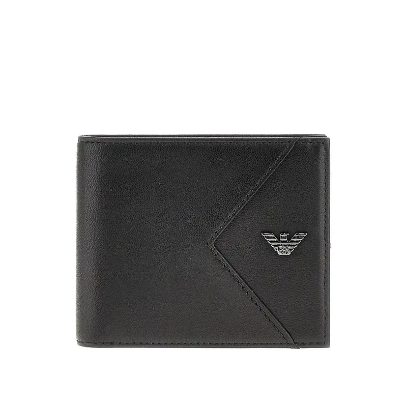 Portafoglio bi-fold in nappa