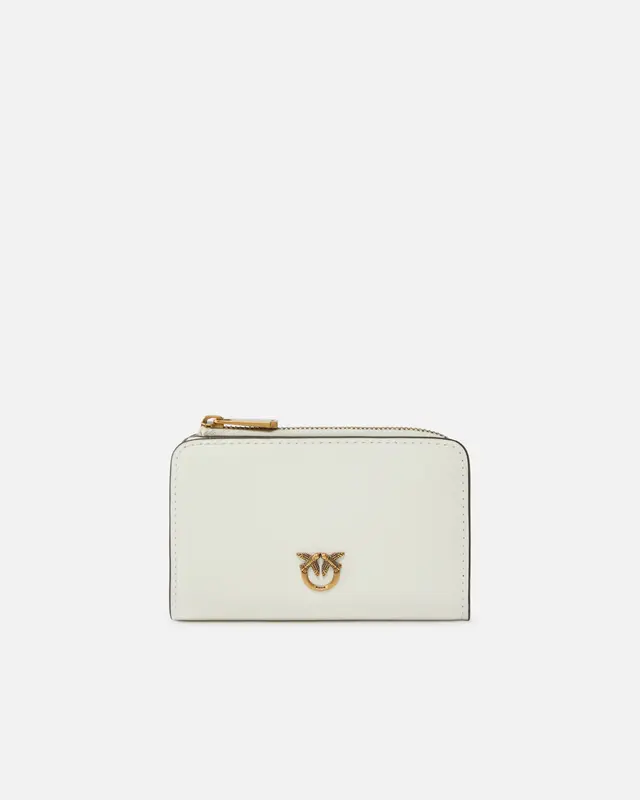 Portafoglio Mini in Pelle con Logo / Bianco