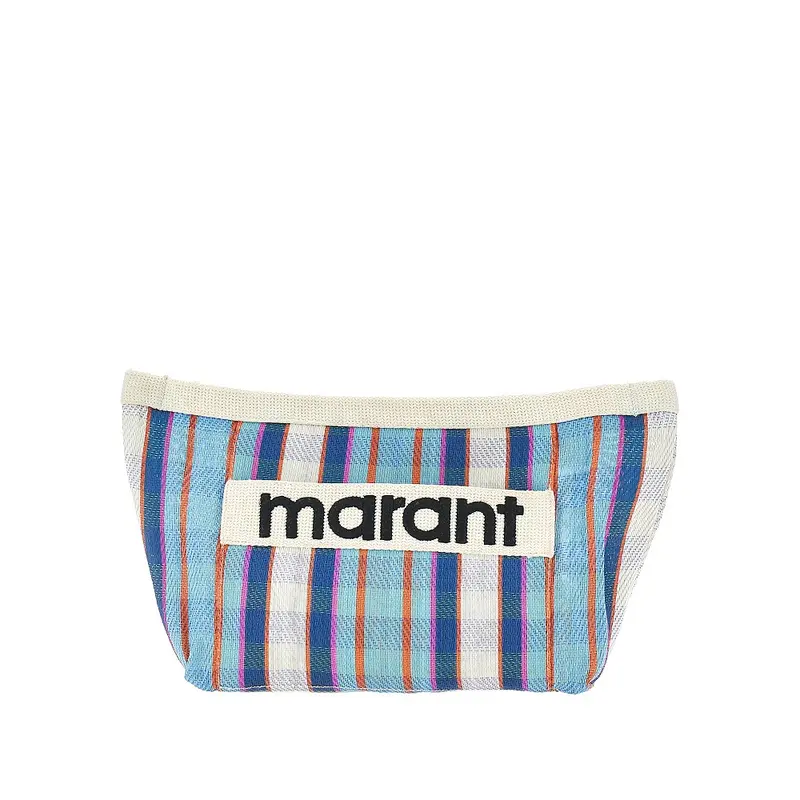 Pouch in nylon a quadri 'Powden'