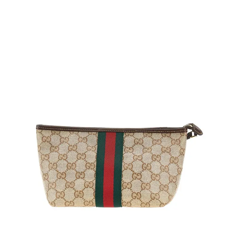 Pouch piccola in tessuto GG con Nastro Web