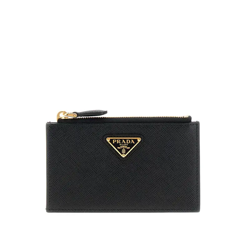 Pouch portacarte in pelle Saffiano