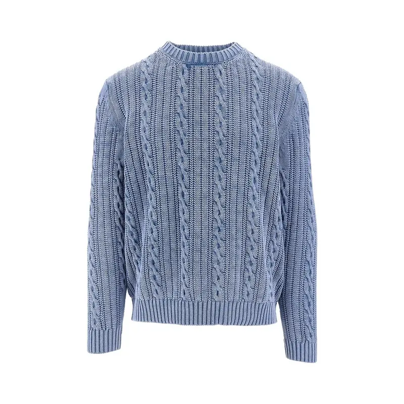 Pullover in cotone a trecce