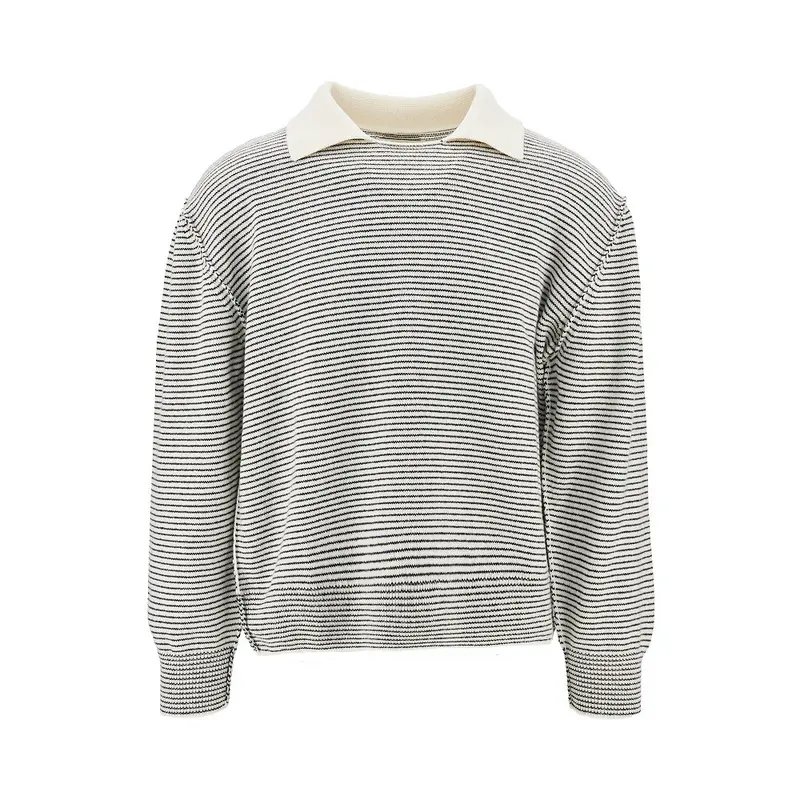 Pullover in lana a righe con colletto