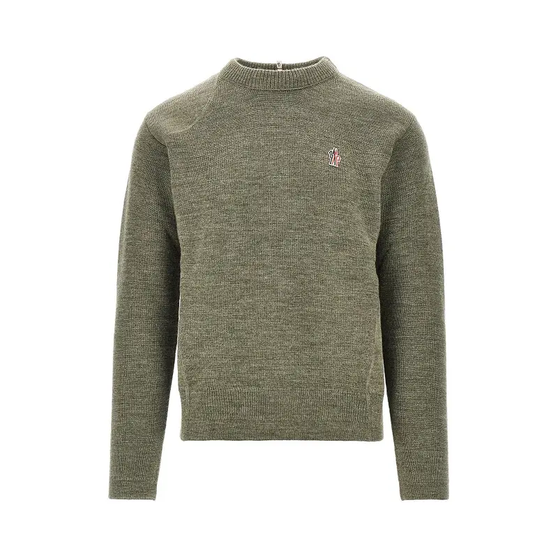Pullover in lana con patch logo