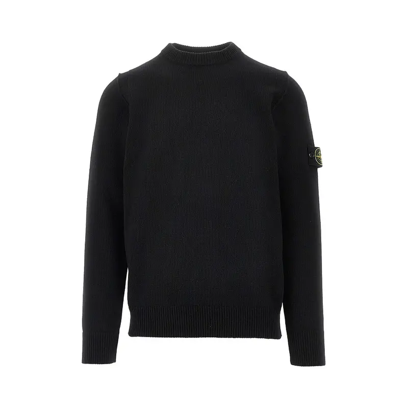 Pullover in misto lana con badge logo