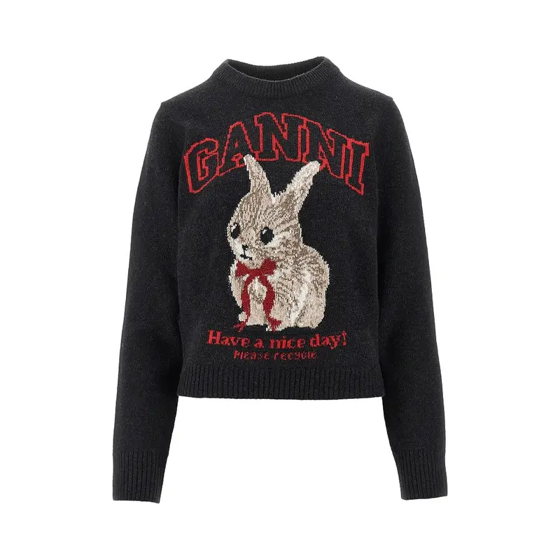Pullover in misto lana con intarsio