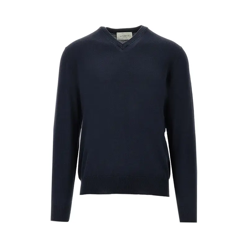 Pullover in seta e cotone con scollo a V