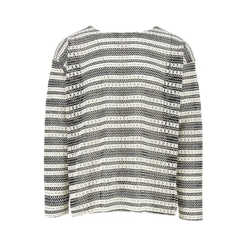 Pullover traforato in misto cotone