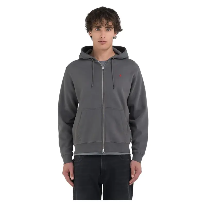 REPLAY FELPA ZIP CAPPUCCIO