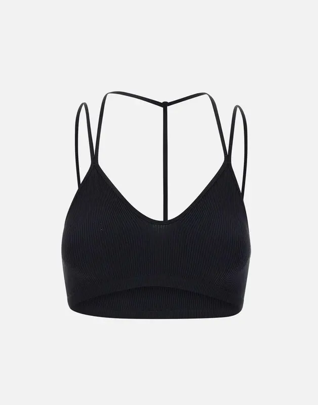 "Ribbed jersey bralette"