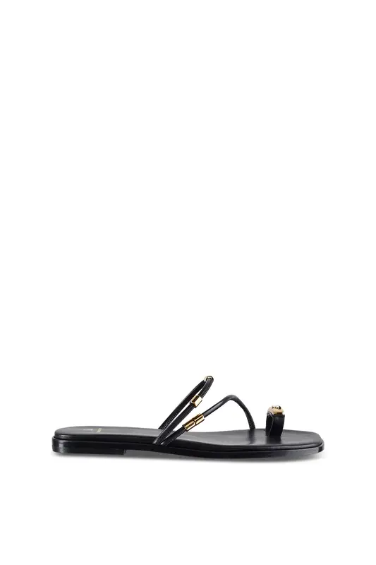 Sandali Bassi in Nappa / Nero