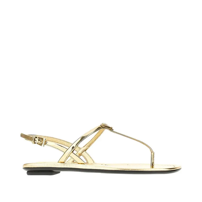 Sandali in pelle metallizzata