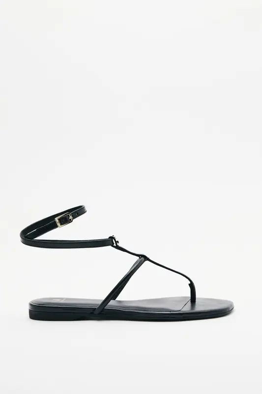 Sandali Infradito in Nappa / Nero