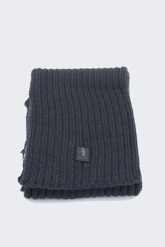 Sciarpa a Costine con Logo / Blu
