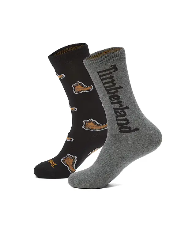 Set 2 calzini Boot Crew nero grigio