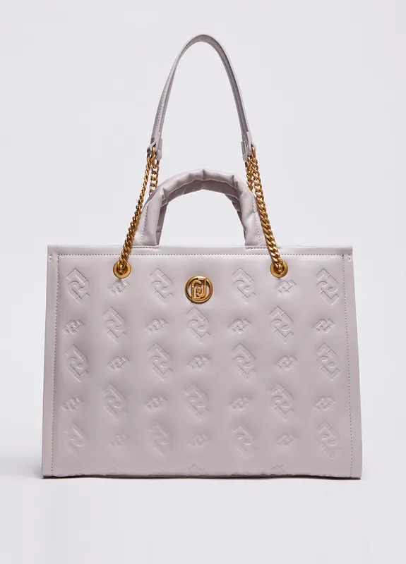 Shopping Bag con Loghi / Grigio