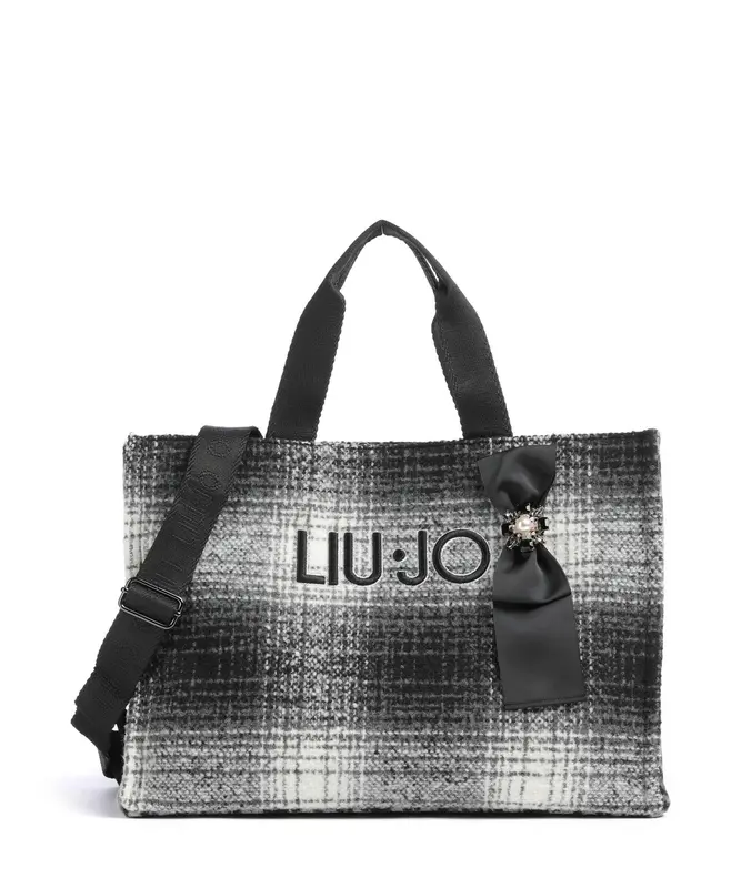 Shopping Bag Grande con Logo / Nero