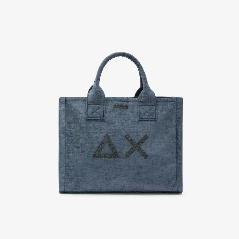 Shopping Bag Midi Cali in Velluto / Jeans