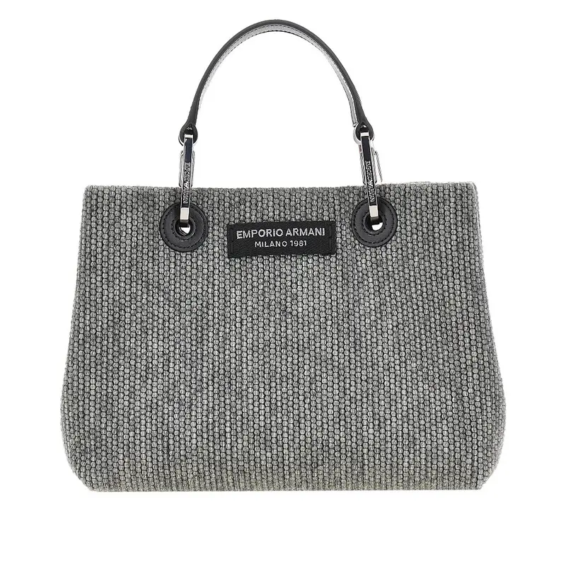 Shopping bag piccola in misto lana
