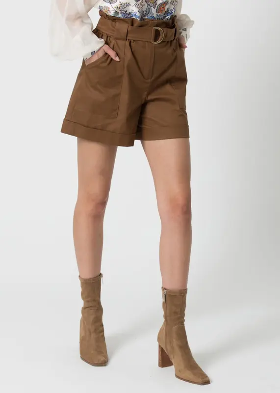 Short Kocca con Cintura / Marrone