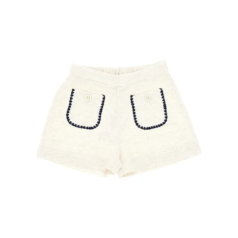Shorts in misto lino e viscosa