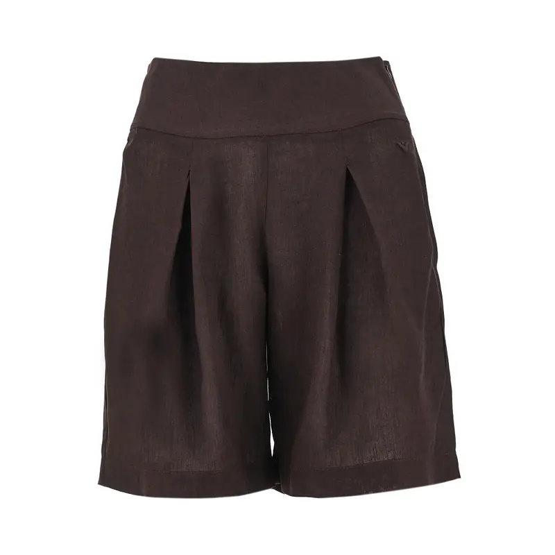 Shorts in misto viscosa e lino