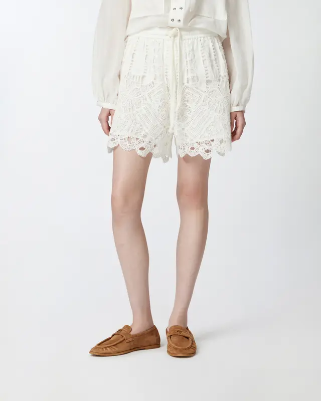 Shorts Macramè Traforato / Bianco