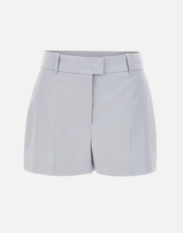Shorts sartoriali in misto cotone e lyocell