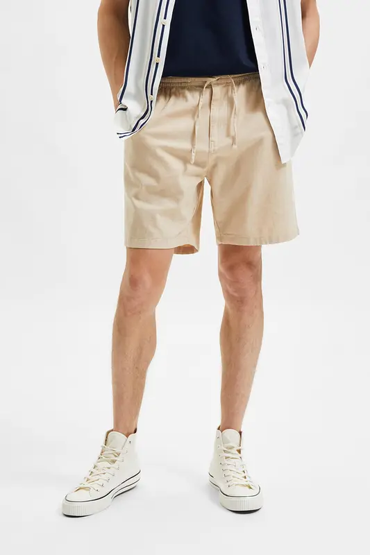 Shorts Selected in Misto Lino / Beige