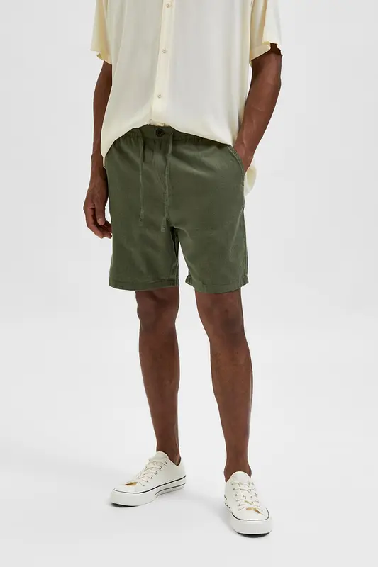 Shorts Selected in Misto Lino / Verde