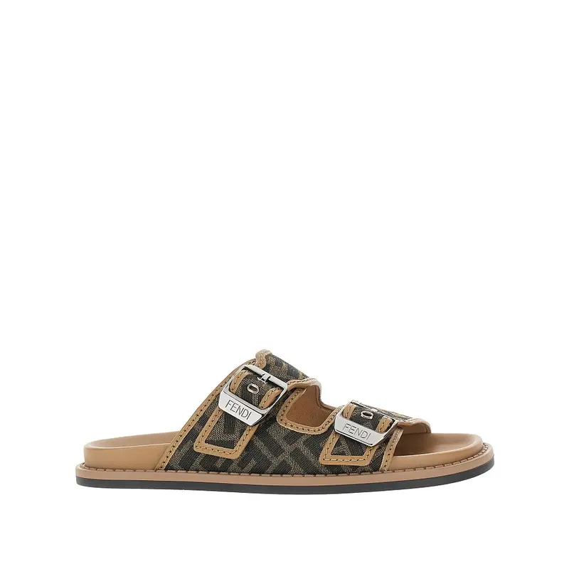Slides 'Fendi Feel' in tessuto jacquard FF