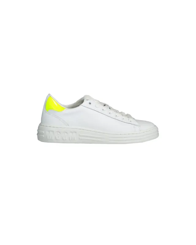 Sneaker bianca e gialla fluo