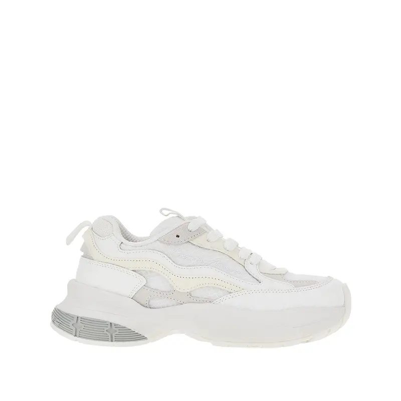 Sneakers in mesh con dettagli in pelle