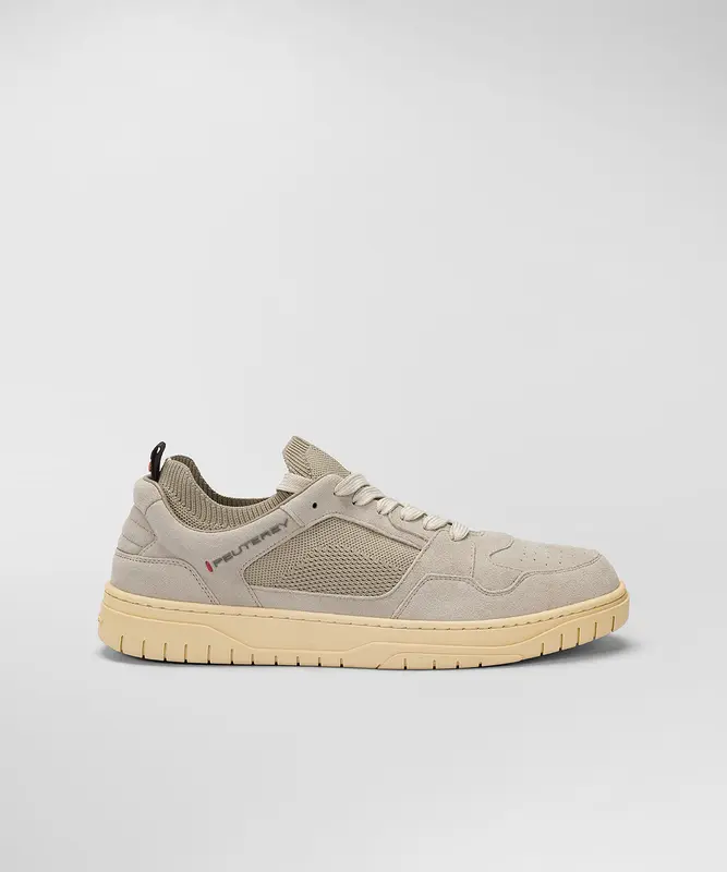 Sneakers in Suede e Maglina Tecnica / Beige